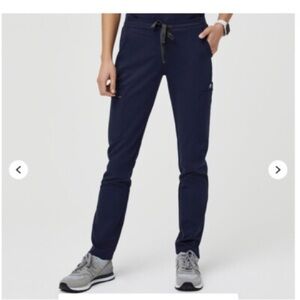 FIGS Technical Collection Yola With Yoga Waistband Skinny Scrub Pants Navy Blue